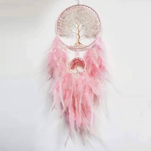 Pink Ornament Hanging Crystal Dream Catchers